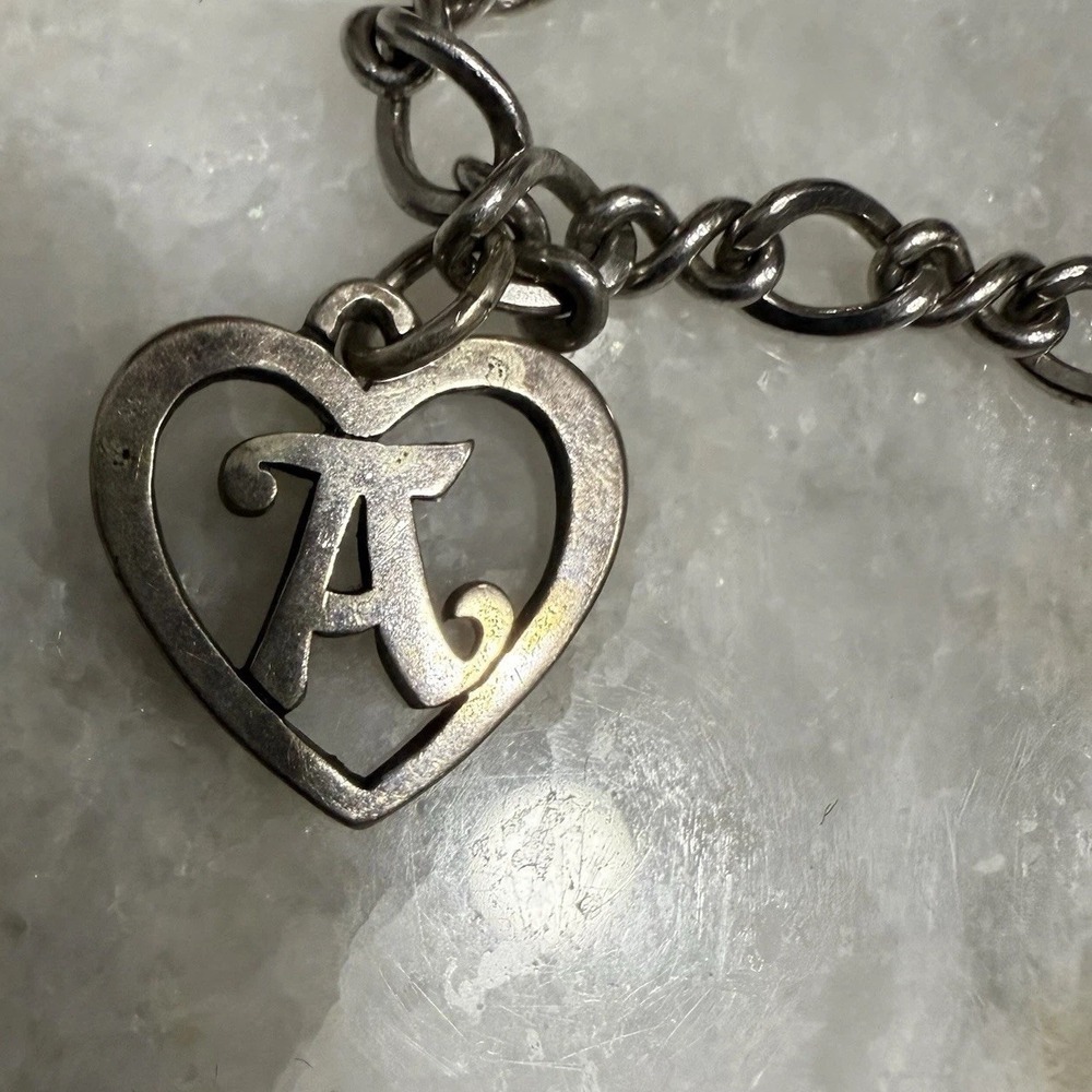 James Avery 925 Sterling Silver Charm Bracelet 2 Charms Adorned Angel And "A" - Picture 4 of 7